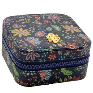 Simply Southern Navy Floral Jewelry Organizer Travel Case Zipper Closure NWT